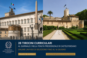 Al via 28 tirocini curriculari al Quirinale e a Castelporziano