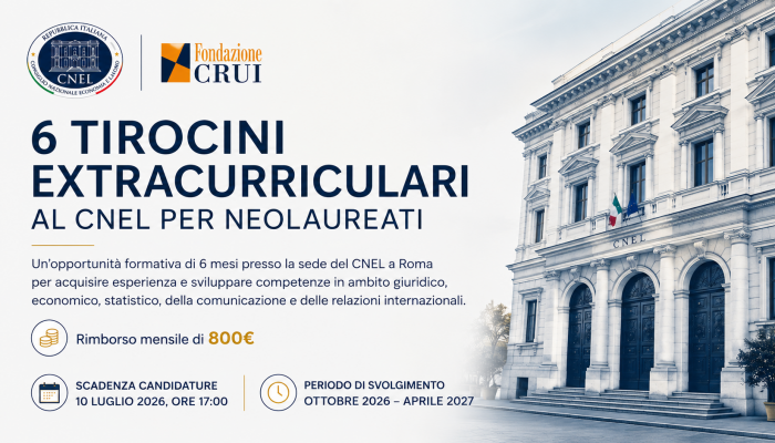 6 tirocini extracurriculari al CNEL per neolaureati